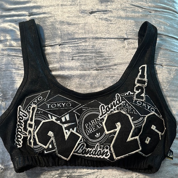 Rare Adidas Rita Ora Blacker Than Night Bra Top - Picture 1 of 6
